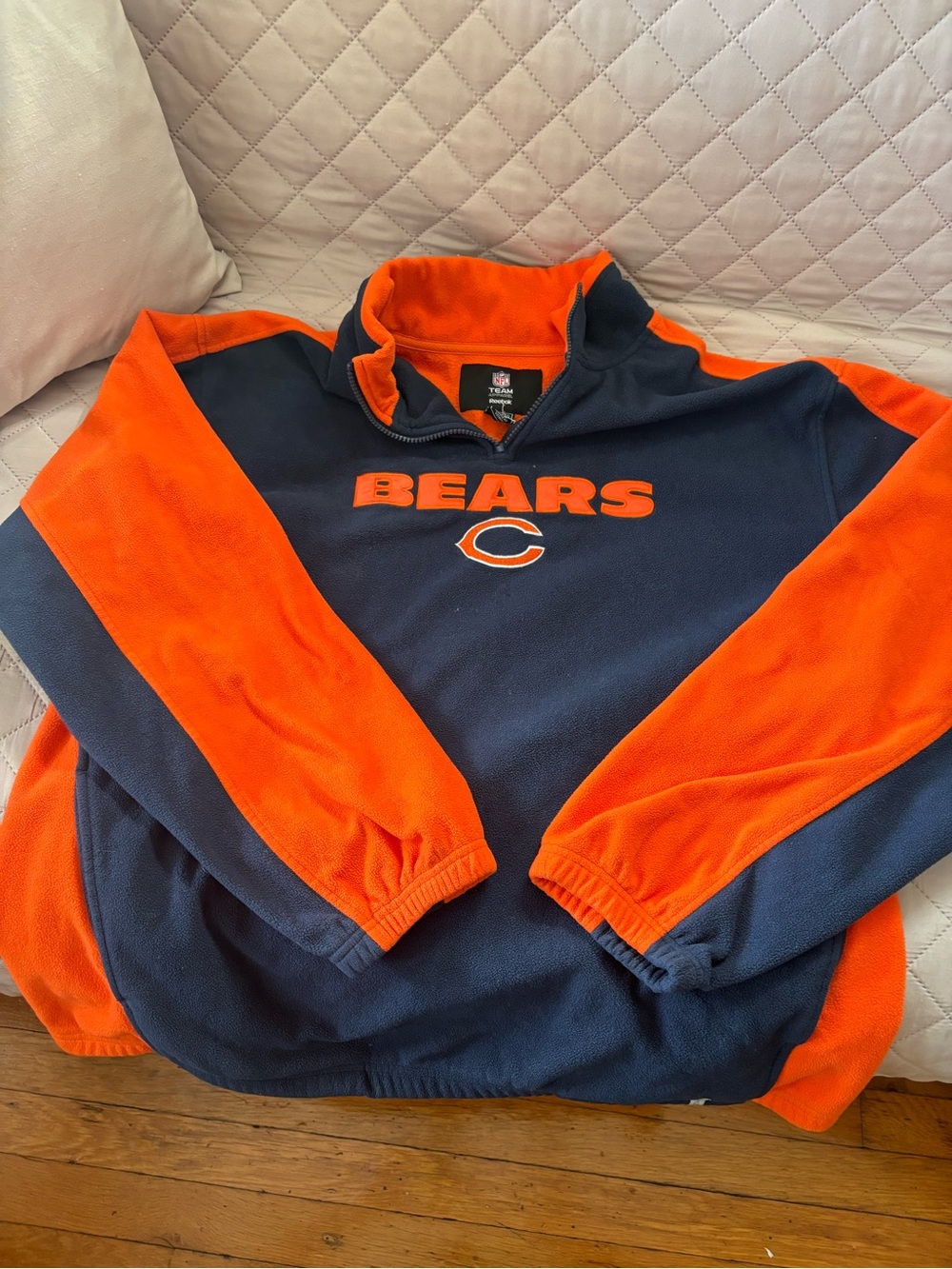 Chicago Bears Navy and Orange Half-Zip Pullover